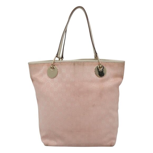 GUCCI GG Canvas Tote Bag Gold Pink 120836 Auth am7877 - Picture 2 of 14